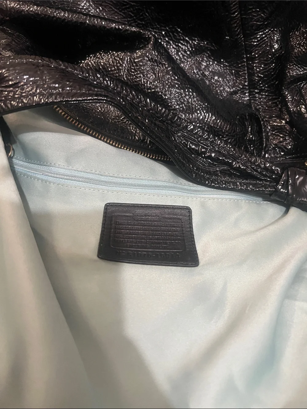 Coach Kristin Crinkle Black Leather Hobo Bag EUC retail $298